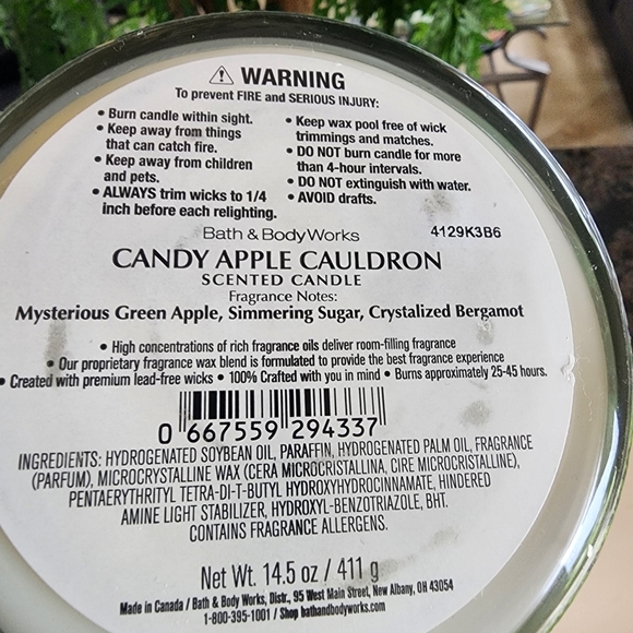 CANDY APPLE CAULDRON 3 Wick Candle Bath and Body Works - MEDUSA LID - Picture 4 of 4